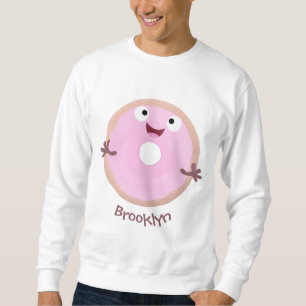 Sweatshirt Caricature joli beignet rose vitré