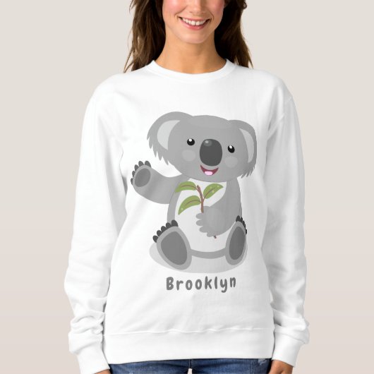 Sweatshirt Caricature joyeux koala agitant (Devant)