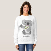 Sweatshirt Caricature joyeux koala agitant (Devant entier)