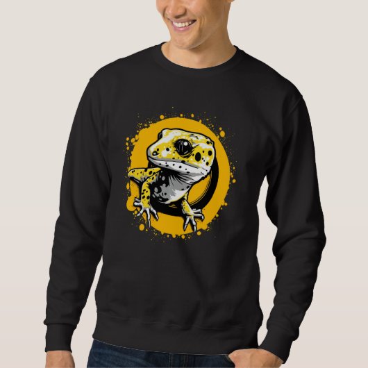 Sweatshirt Caricature Leopard Gecko Lizard coloré Reptile (Devant)