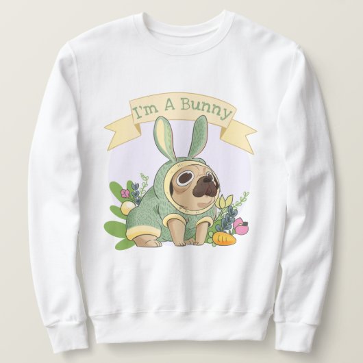 Sweatshirt Carlin Bunny mignon (Design devant)