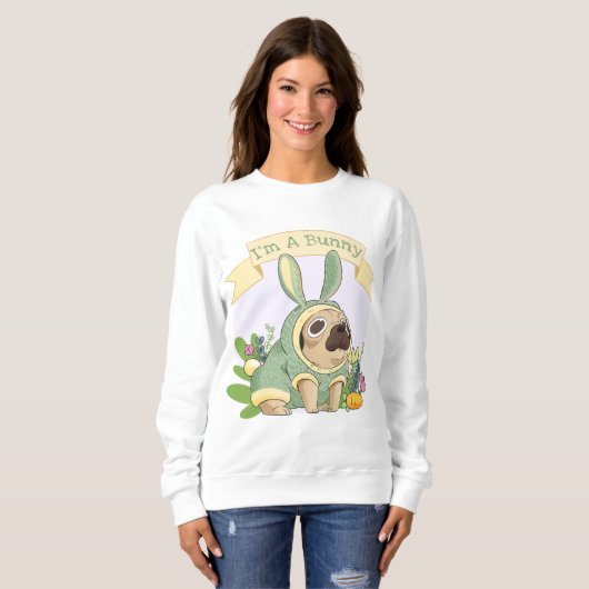 Sweatshirt Carlin Bunny mignon (Devant entier)