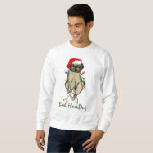Sweatshirt Carlin Chien Bah Humpug Funny Noël (Devant entier)