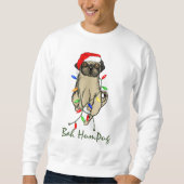 Sweatshirt Carlin Chien Bah Humpug Funny Noël (Devant)