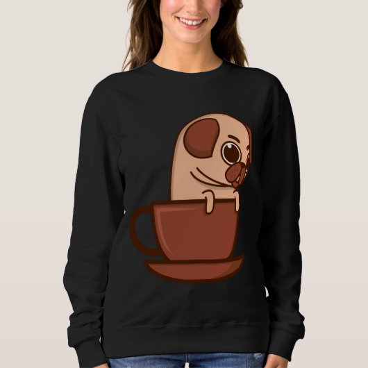 Sweatshirt Carlin Dans Une Mug Cute Carlin Cadeaux Pour Carli (Devant)
