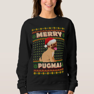 Sweatshirt Carlin de Noël Joyeux Noël Chien Vie Essentielle T