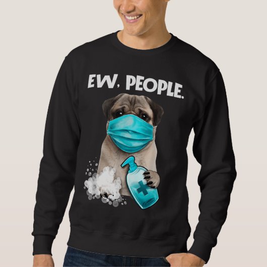 Sweatshirt Carlin Ew Personnes Chien Portant Un Masque Visage (Devant)