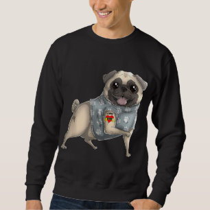 Sweatshirt Carlin I Love Mom Tattoo Dog Funny Mother's Day Ca