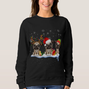 Sweatshirt Carlin Noël chapeau de Noël, Carlins amusants, Noë
