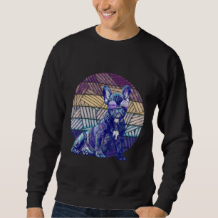 Sweatshirt Carlin noir avec lunettes de soleil Cool T-shirt c
