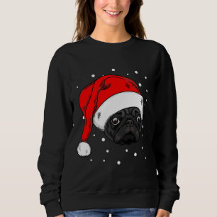 Sweatshirt Carlin noir mignon en noël casquette T-shirt long