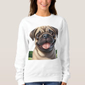 Sweatshirt Carlin souriant mignon (Devant)