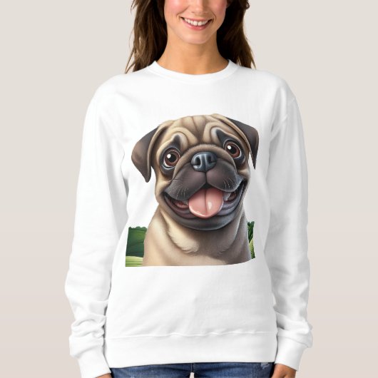 Sweatshirt Carlin souriant mignon (Devant)