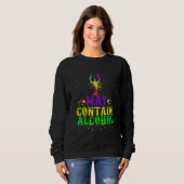 Sweatshirt Carnaval Drôle Peut Contenir De L'Alcool Mardi Gra (Devant entier)