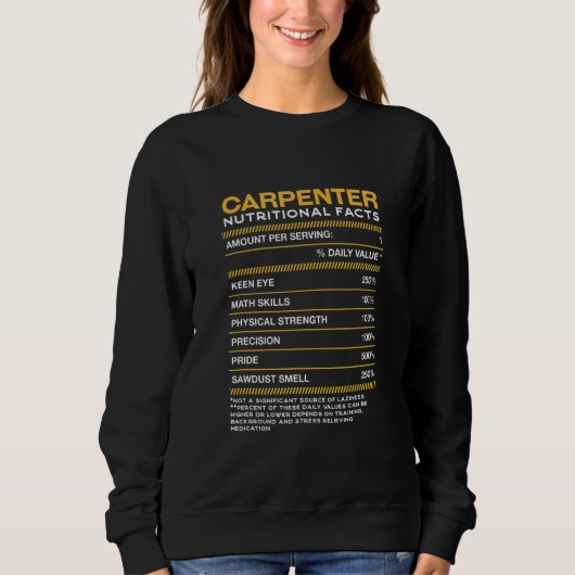 Sweatshirt Carpenter Nutrition Facts (Devant)