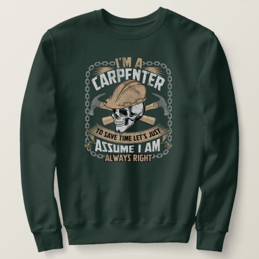 Sweatshirt Carpenter s Drôle Cabinemaker Hommes Woodworker (Design devant)