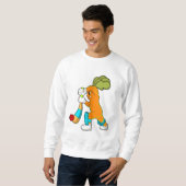 Sweatshirt Carrot at cricket with cricket bat (Devant entier)