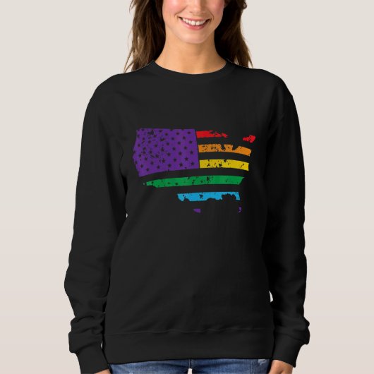 Sweatshirt Carte américaine LGBT pride (Devant)