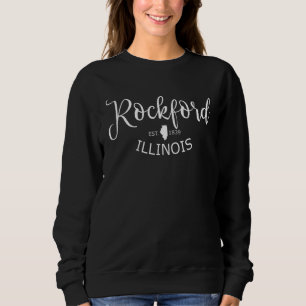 Sweatshirt Carte classique de l'État de Rockford Illinois Roc