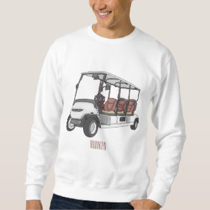 Sweatshirt Carte de golf / dessin animé en voiturette de golf
