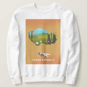Sweatshirt carte de la république tchèque affiche illustrée i