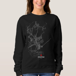 Sweatshirt carte de la ville de Zhuhai Chine Voyage souvenir