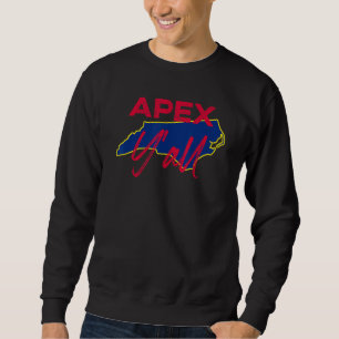 Sweatshirt Carte de l'état de l'Apex North Carolina Yall Nc P