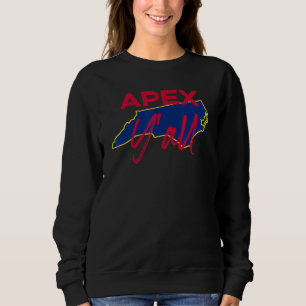 Sweatshirt Carte de l'état de l'Apex North Carolina Yall Nc P