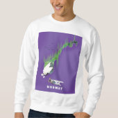 Sweatshirt Carte de Norvège affiche illustrée imprimée. (Devant)