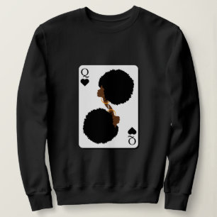 Sweatshirt CARTE DE REINE NOIRE PERSONNALISÉE Afro Cheveux
