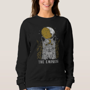 Sweatshirt Carte de tarot de la lune du chat impératrice Paga