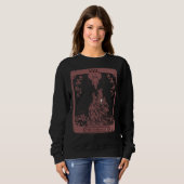 Sweatshirt Carte de tarot occulte Force de conception de loup (Devant entier)