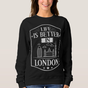 Sweatshirt Carte de voyage de la ville de Londres Angleterre