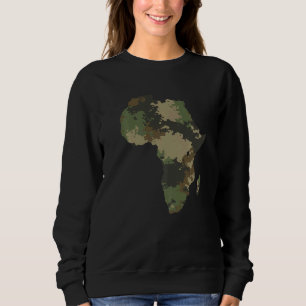 Sweatshirt Carte du continent africain Motif camouflage Défen