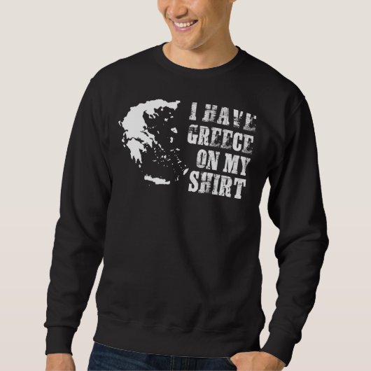 Sweatshirt Carte du drapeau de la Grèce Hommes (Devant)