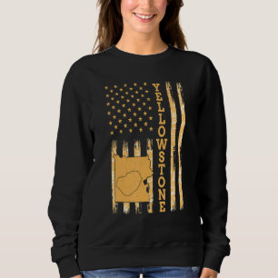 Sweatshirt Carte du parc national de Yellowstone Amérique Éta
