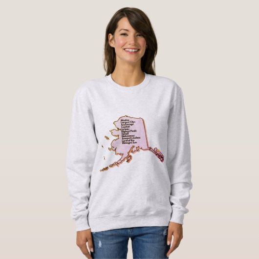 Sweatshirt Carte et faits de l'Alaska (Devant entier)