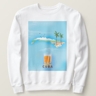 Sweatshirt Carte illustrée de Cuba pour voyage affiche