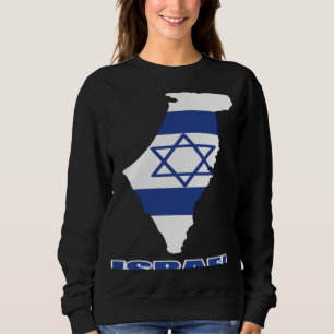 Sweatshirt Carte Israël Drapeau Jérusalem Juif Tel Aviv Hébre