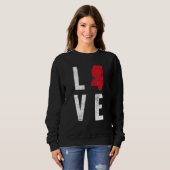 Sweatshirt Carte Love Mississippi Amérique Indépendance améri (Devant entier)