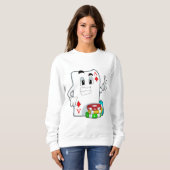 Sweatshirt Carte Poker avec jetons Poker (Devant entier)