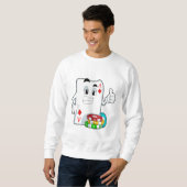 Sweatshirt Carte Poker avec jetons Poker (Devant entier)