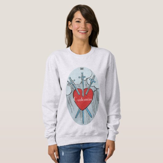 Sweatshirt Carte Tarot 3 épées Thunder_Cove (Devant entier)