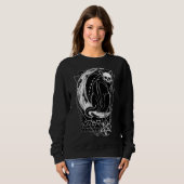 Sweatshirt Carte Tarot Crescent Moon Et Cat Graphique (Devant entier)