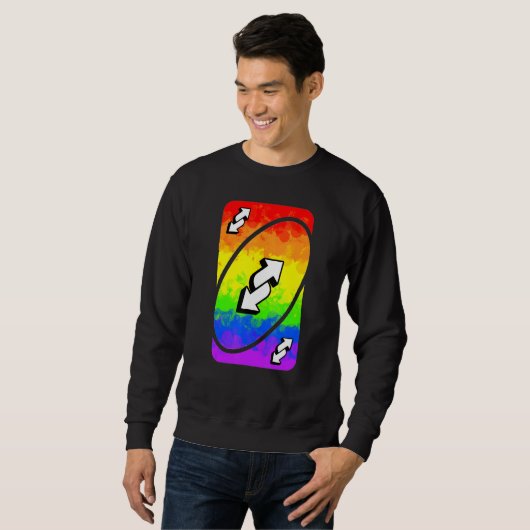Sweatshirt Carte Uno gay pride (Devant entier)