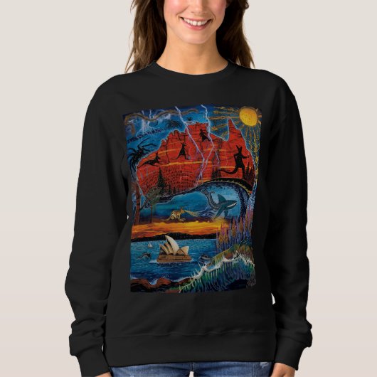 Sweatshirt Carte vibrante des icônes et des monuments austral (Devant)