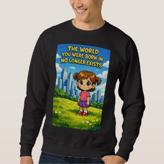 Sweatshirt Cartoon Girl Lost Innocence Past vs Future Graphic
