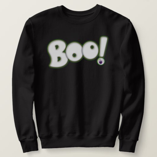 Sweatshirt Cartoon Halloween BOO Lettres type fantôme blanc (Design devant)