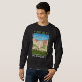 Sweatshirt Cascade du parc national Yosemite Retro perturbé (Devant entier)