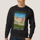 Sweatshirt Cascade du parc national Yosemite Retro perturbé (Devant)